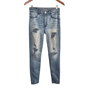 American Eagle Sky High Ripped Distressed Jeggings